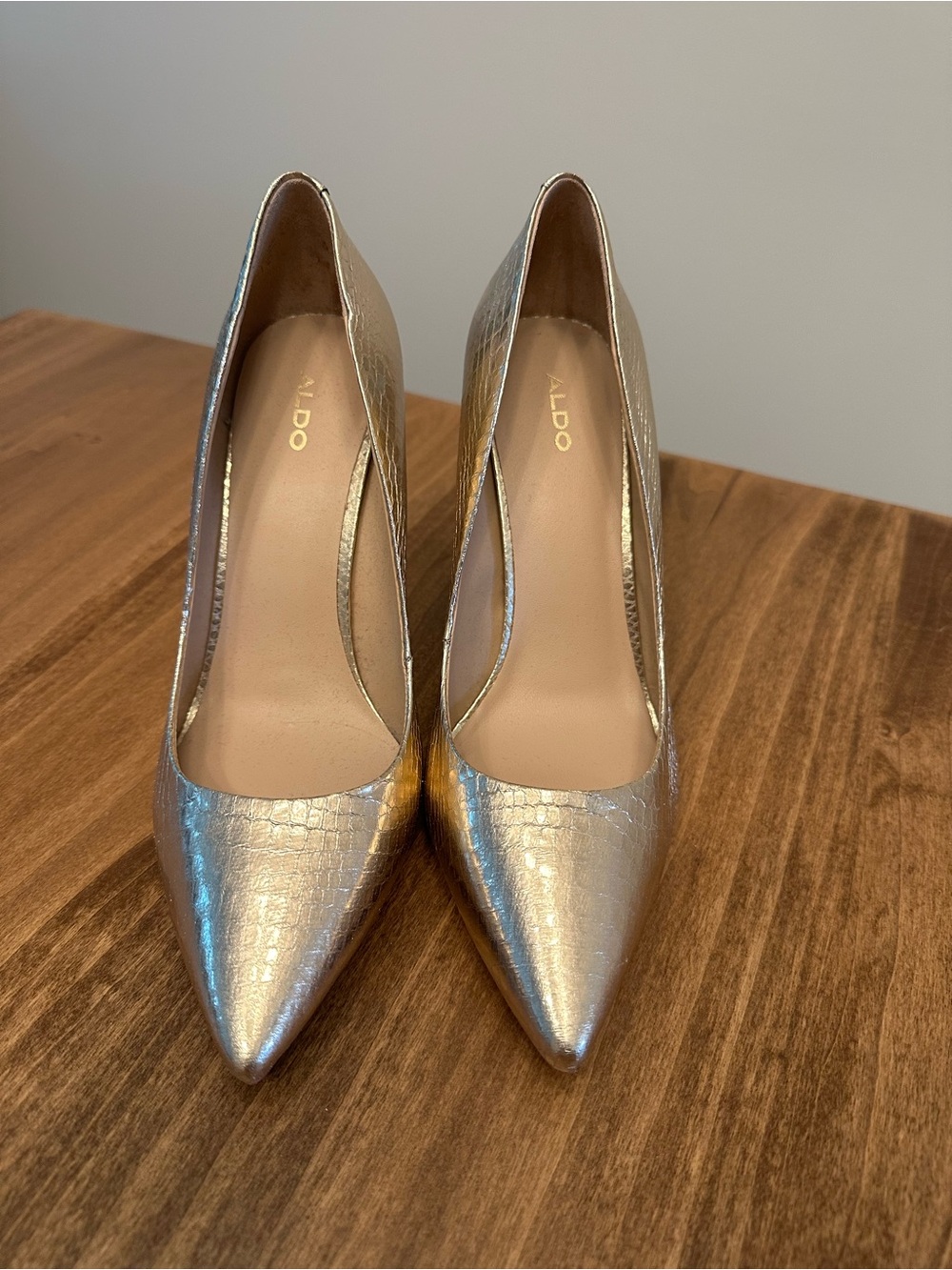 ALDO Metallic Gold Pointed-Toe Pumps